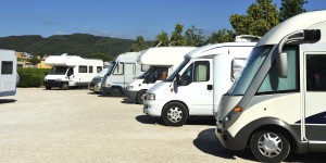 Motorhomes at campsite in France
